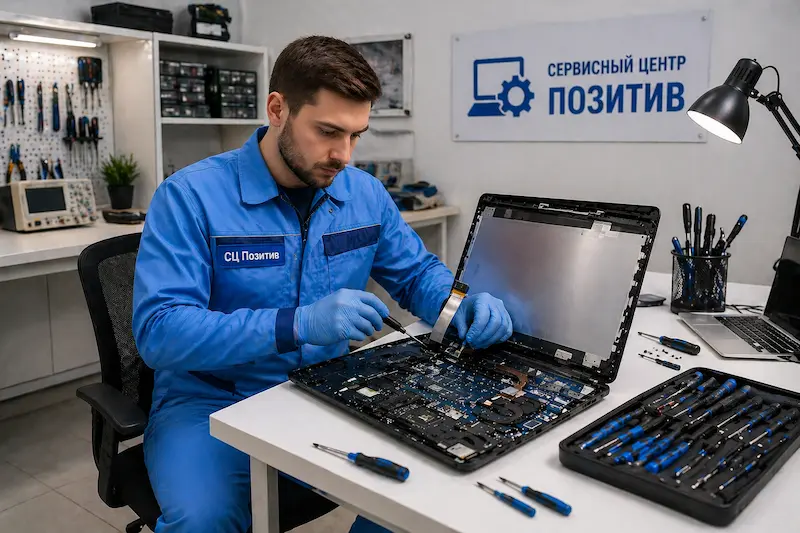 Замена шлейфа матрицы ноутбука в Архангельском