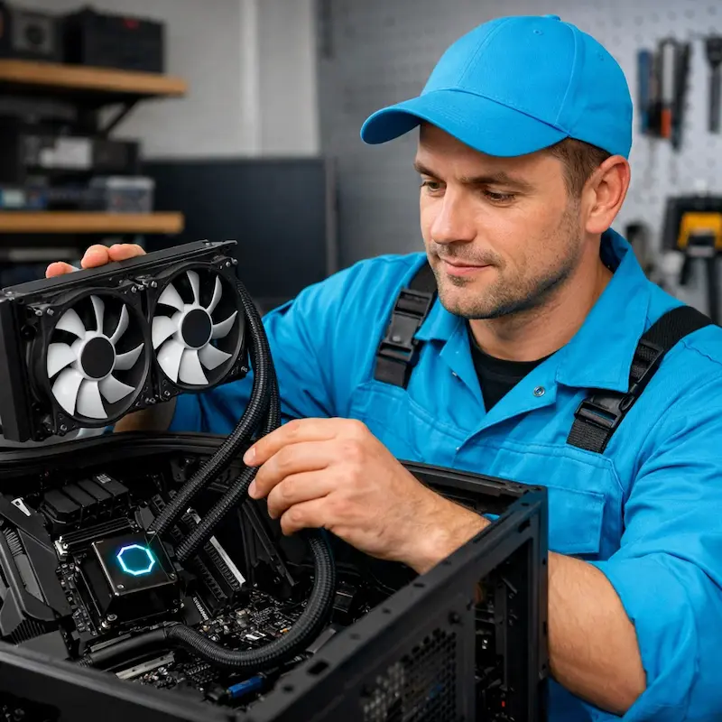Установка водяного охлаждения на компьютер в Архангельском