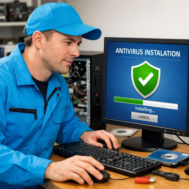 Установка антивируса на ноутбук в Архангельском
