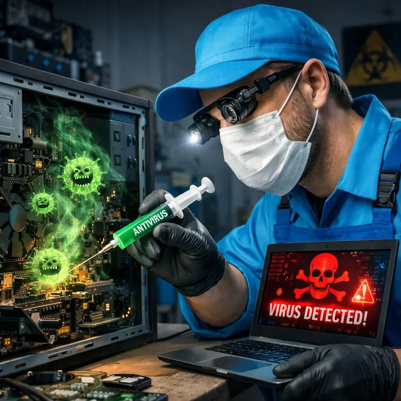 Лечение компьютера от вирусов в Архангельском на дому